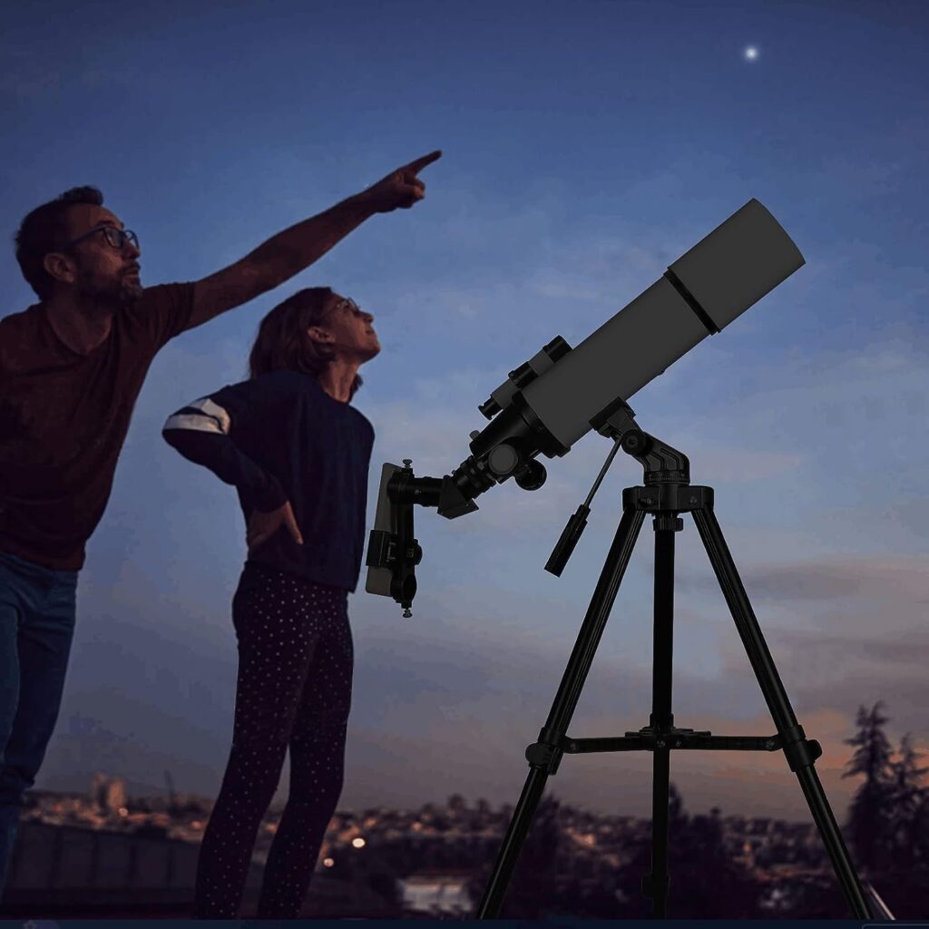 Telescopes for Adults Astronomy, 80mm Aperture 600mm Refractor Telescope for Kids  Beginners, Compact and Portable Travel Telescopio with Backpack