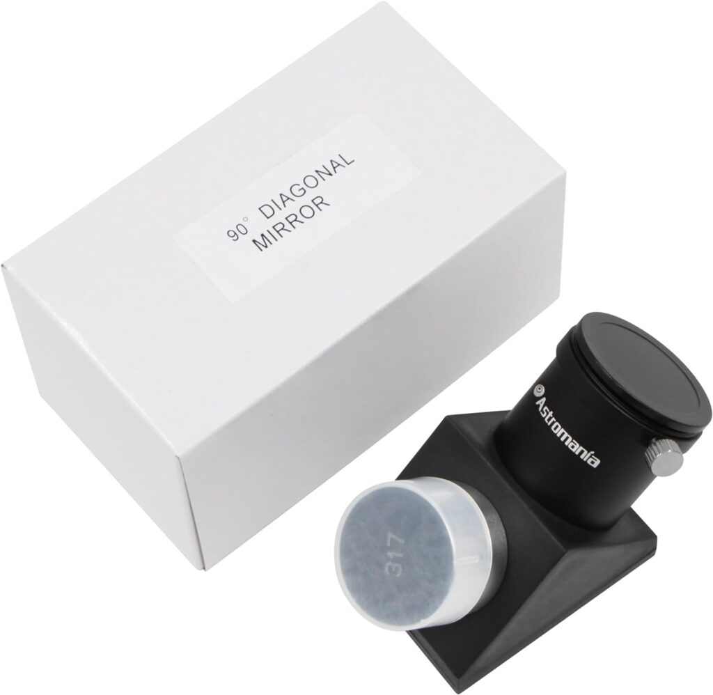 Astromania 1.25 90-Degree Diagonal Mirror - More Comfortable Viewing Orientation as You Observe from Above, Filter Thread for Any 1.25 Filter and Accepts Standard 1.25 eyepieces