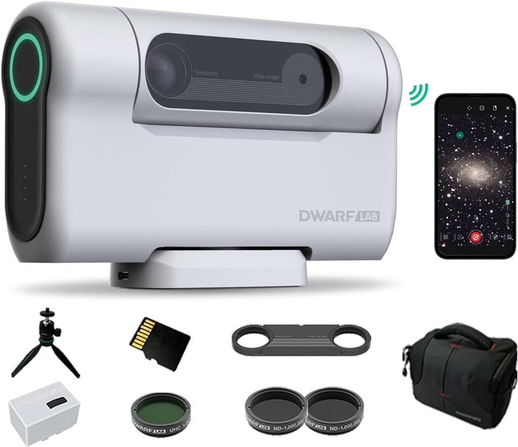 DWARFLAB Dwarf II Smart Digital Telescope - Portable, Ultralight, and Packed with Advanced Features for Astronomy Star Parties, Birding, for Adults and Kids, Beginners and Advanced Players (Deluxe)
