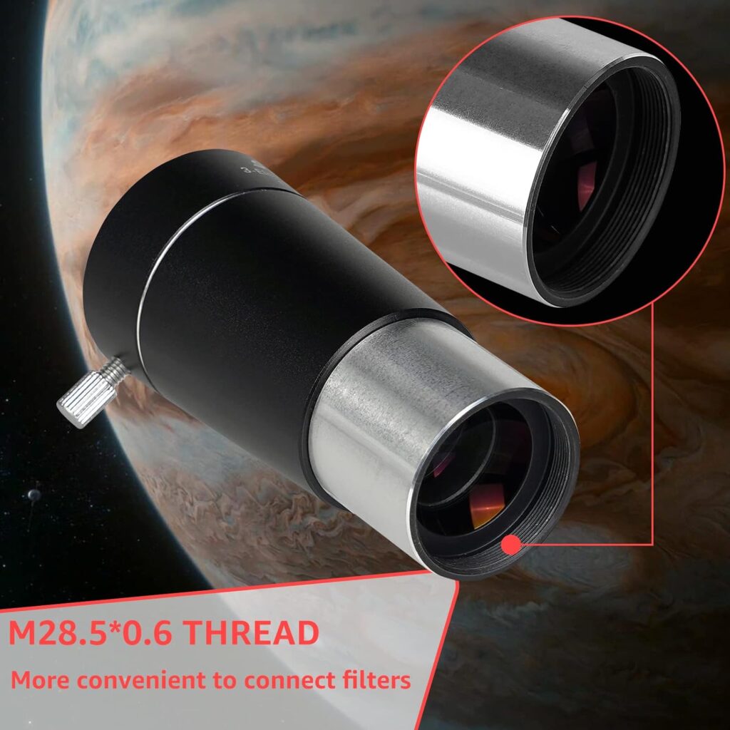SVBONY SV213 3X Barlow Lens, 1.25inch FMC 3-Elements Apochromatic Barlow, Triple Magnification Telescope Accessories for Planetary Visual and Photography
