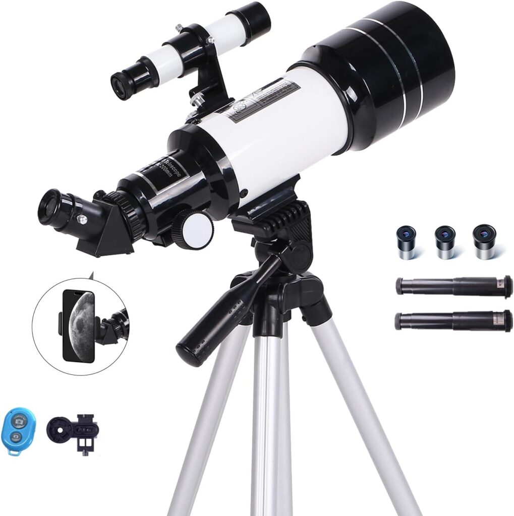 Epipgale 70mm Aperture Telescope Refractive Telescopio for Adults Beginners Kids Astronomy Enthusiasts Home Camping (Sliver)
